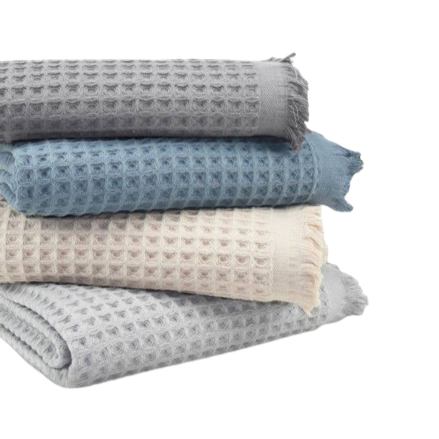 Lycia Turkish Cotton Waffle Bath Towel - Dolphin Grey