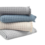 Lycia Turkish Cotton Waffle Bath Towel - Stonewash Blue